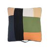 Creative Co-Op Recycled Quilted Cotton Patchwork Pouf with Handle Pillow, 24" L x 24" W x 8" H, Multicolor view 1