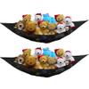 Simple Houseware 2 Pack Stuffed Animal Toy Hammock Net, Corner Wall Storage for Kids Room, Black view 1