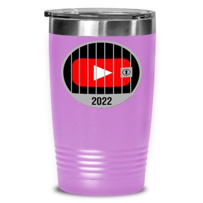 2022 Youtube Jail Tumbler for Influencer Prison Cell Inmate Funny Social Media Memes Birthday Christmas Ideas 20 or 30oz Hot Cold Cup Coffee Mug Men W