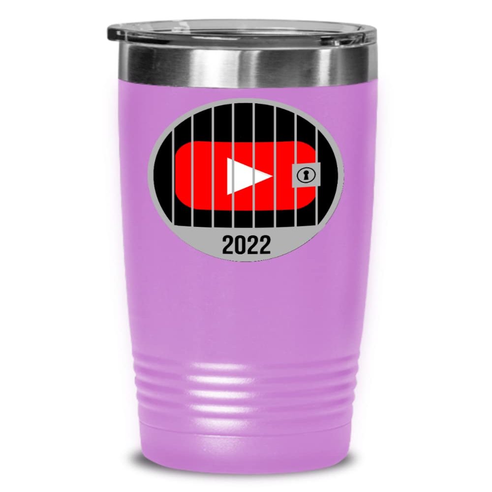 2022 Youtube Jail Tumbler for Influencer Prison Cell Inmate Funny Social Media Memes Birthday Christmas Ideas 20 or 30oz Hot Cold Cup Coffee Mug Men W