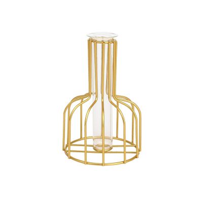 jinyi2016SHOP Flower Vase Retro Iron Line Flowers Vase Home Party Decoration Metal Plant Holder Modern Solid Nordic Styles Iron Vase Home Decor Decorative Vases (Color : Gold)