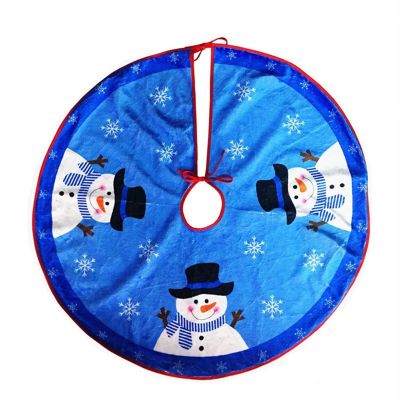 ZHENYANG CAREG 80CM Blue Snowman Tree Skirt Supplies Decoration High-Grade Velvet Tree Skirt Christmas Trees Skirts Apron Navidad Decor (Color : Style 2, Tree Skirt Diameter : 80cm)