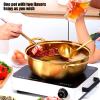 Divided Hot Pot Pan, Alvinlite Stainless Steel Mandarin Duck Pot Kitchen Soup Cooking Tool for Home (Gold) view 4