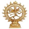 Brass Idol of Dancing God Shiva Natraj Statue with Antique Look,Dimension- 5x1.5x6-inch, 390g, Golden Color view 1
