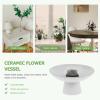 GANAZONO Floral Fixation Holder Ceramic Flower Vessel Vase for Living Room Dorm and Desk Dec view 4