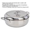 Stainless Steel Deep Fryer Pot, Alvinlite Frying Chicken Pot Deep Fryer Pot with Thermometer for Kitchen (24cm-true color) view 3