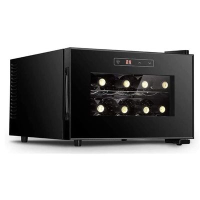JW-YZJW Freestanding Wine Cooler, Mini Constant Temperature Wine Cabinet, Tempered Glass, Compact Mini Wine Fridge 8 Bottle Capacity, Digital Control
