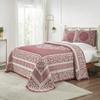 BLUENILEMILLS BNM Cotton Blend, Matching Pillow Shams, Light Weight Blanket, Floral Scroll Bedspread Set, Full, Berry Red view 1