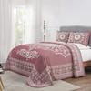 BLUENILEMILLS BNM Cotton Blend Matching Pillow Shams, Light Weight Blanket, Classic Medallion Bedspread Set, Queen, Berry Red view 1