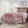 BLUENILEMILLS BNM Cotton Blend Vintage Medallion Bedspread Set - Luxurious Quilt, All-Season Comfort, Machine Washable, Queen, Berry Red view 1