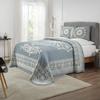 BLUENILEMILLS BNM Cotton Blend Matching Pillow Shams, Light Weight Blanket, Classic Medallion Bedspread Set, Full, Cerulean Blue view 1