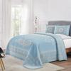 BLUENILEMILLS BNM Cotton Blend Matching Pillow Shams, Light Weight Blanket, Classic Medallion Bedspread Set, Twin, Aqua view 1