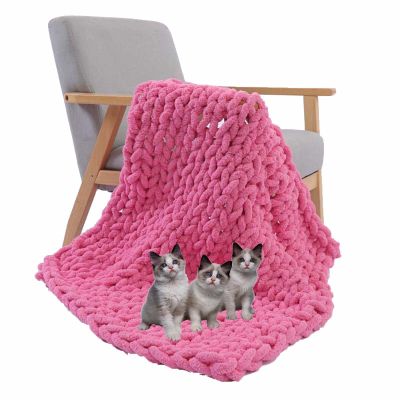 BAILR Chenille Chunky Knit Throw Blanket 4759inch, Large Soft Knit Throw Blanket Throw for Warmth, Perfect for Bed, Couch, Sofa, Chair and Snuggles (B 120150cm)