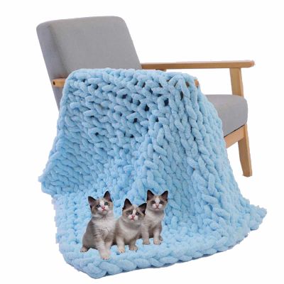 BAILR Chenille Chunky Knit Throw Blanket 3959inch, Large Soft Knit Throw Blanket Throw for Warmth, Perfect for Bed, Couch, Sofa, Chair and Snuggles (D 100150cm)