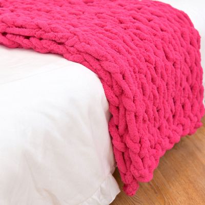 BAILR Chunky Knit Blanket Throw 5979inch, Cozy Throw Blankets, Crochet Knitted Blanket for Bed, Couch, Sofa, Chair and Snuggles (F 150200cm)