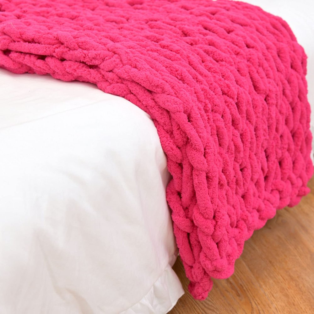 BAILR Chunky Knit Blanket Throw 5979inch, Cozy Throw Blankets, Crochet Knitted Blanket for Bed, Couch, Sofa, Chair and Snuggles (F 150200cm)