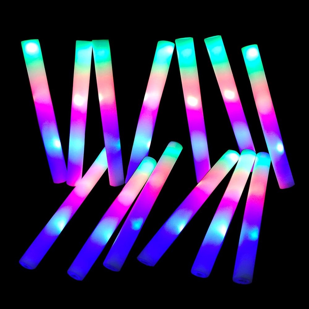 ColorHome Foam Glow Sticks-192 PCS Light up Sticks Party Favor Glow in The Dark Party Supplies with 3 Modes Colorful Flashing Light Up Toys for Party Wedding Birthday Concert Halloween Christmas