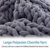 BAILR Chunky Knit Blanket Chenille Throw 3959inch, Machine Washable Crochet Blanket, for Home Bed, Sofa & Dorm (F 100150cm) view 3