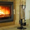 Fireplace Screen 5 PCS Fireplace Tools Set Wrought Iron Fire Place Accessories Tools Holder with Handles Tools for Indoor Fireplace Decor Outdoor Fire Pit Modern Tool Poker Tongs Shovel Brush Wood Sto view 2