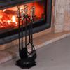Fireplace Screen 5 PCS Fireplace Tools Set Wrought Iron Fire Place Accessories Tools Holder with Handles Tools for Indoor Fireplace Decor Outdoor Fire Pit Modern Tool Poker Tongs Shovel Brush Wood Sto view 3