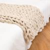 BAILR Chunky Knit Blanket Throw 3139inch, Cozy Throw Blankets, Crochet Knitted Blanket for Bed, Couch, Sofa, Chair and Snuggles (C 80100cm) view 1