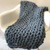BAILR Chunky Knit Blanket Chenille Throw 3951inch, Machine Washable Crochet Blanket, for Home Bed, Sofa & Dorm (F 100130cm) view 1