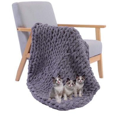 BAILR Chenille Chunky Knit Throw Blanket 3959inch, Large Soft Knit Throw Blanket Throw for Warmth, Perfect for Bed, Couch, Sofa, Chair and Snuggles (F 100150cm)