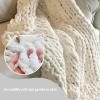 BAILR Chunky Knit Blanket Chenille Throw 3955inch, Machine Washable Crochet Blanket, for Home Bed, Sofa & Dorm (A 100140cm) view 2