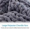 BAILR Chunky Knit Blanket Chenille Throw 3955inch, Machine Washable Crochet Blanket, for Home Bed, Sofa & Dorm (A 100140cm) view 3