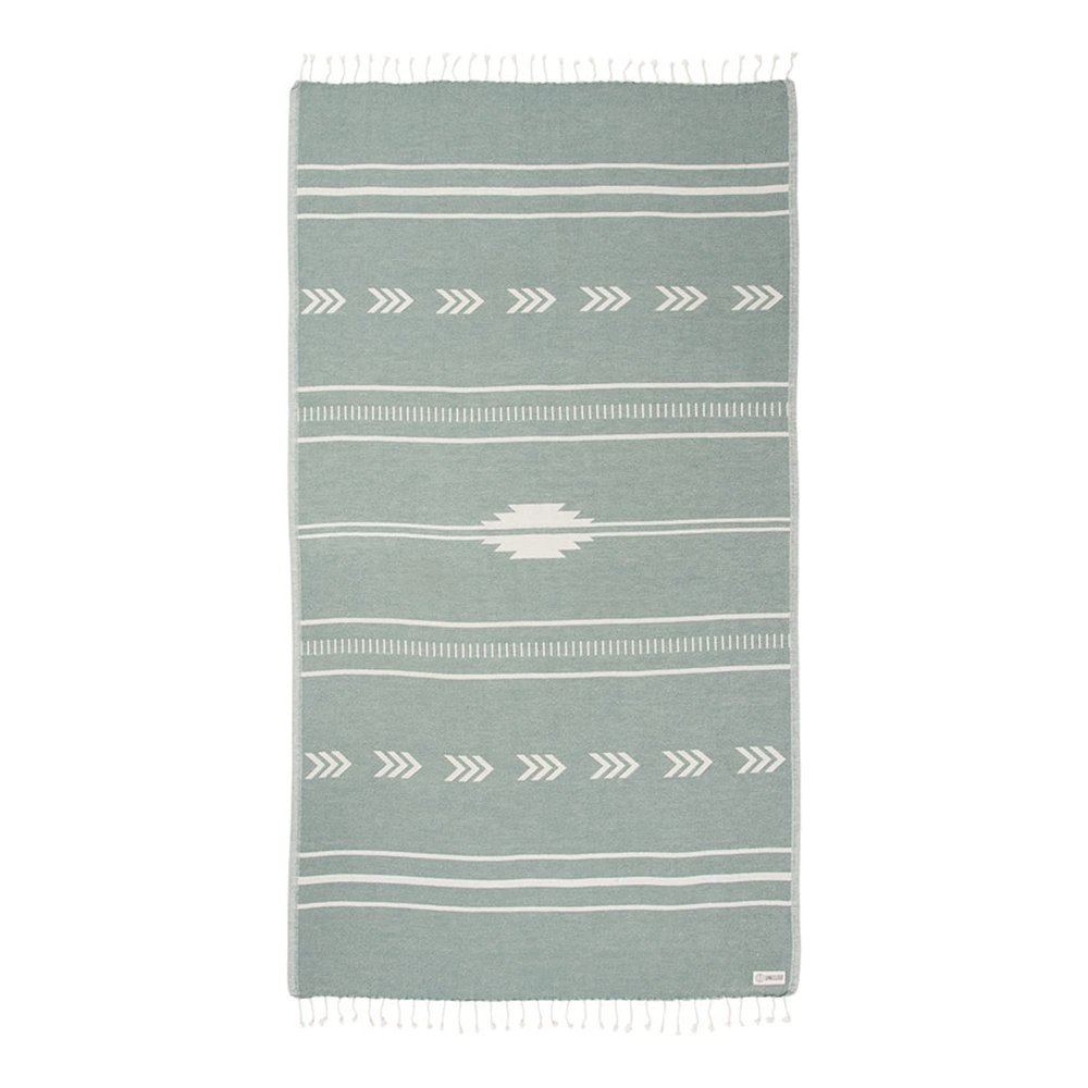 Sand Cloud Turkish Beach Towel - Sand Free - 100% Organic Turkish Cotton Yarn - Quick Dry Towel for Beach, Picnic Blanket or Throw - As Seen on Shark Tank - Santa Fe (Green)