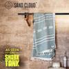 Sand Cloud Turkish Beach Towel - Sand Free - 100% Organic Turkish Cotton Yarn - Quick Dry Towel for Beach, Picnic Blanket or Throw - As Seen on Shark Tank - Santa Fe (Green) view 2