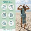 Sand Cloud Turkish Beach Towel - Sand Free - 100% Organic Turkish Cotton Yarn - Quick Dry Towel for Beach, Picnic Blanket or Throw - As Seen on Shark Tank - Santa Fe (Green) view 3