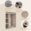 DINZI LVJ Shoe Storage Bench with Cushion, Cubby Rack with 12 Cubbies, Adjustable Shelves, Multifunctional Organizer Bench for Entryway, Mudroom, Hallway, Closet and Garage, Greige view 4