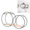Circle Wall Shelf, Circle Metal Wood Wall Shelves Black Firmly Welded Iron Log for Office for Living Room for Tea House view 2