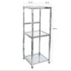 Cambria Studio 3B Mercer 3 Tier Tower Shelving Unit Chrome 13.11 inch L x 13.11 inch W x 29.53 inch H, Silver view 3