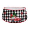 ZHENYANG CAREG 30 Inch Christmas Tree Skirt Black White Plaid Base Collar Around Xmas Decor 77UD (Color : 3, Tree Skirt Diameter : 30.31in) view 3