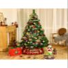 ZHENYANG CAREG Merry Christmas Tree Skirt Ground Around Black Red Grid Ornament Holiday Decor 77UD view 3