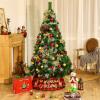 ZHENYANG CAREG Merry Christmas Tree Skirt Ground Around Black Red Grid Ornament Holiday Decor 77UD view 4