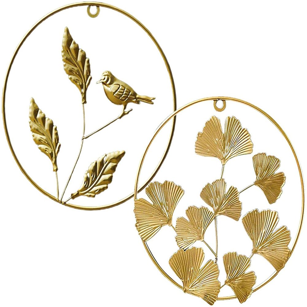 2-Pack Leaf Sculpture Leaf Metal Wall Art Wall Hanging Decor for Living Room Home Decor