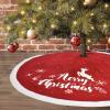 ZHENYANG CAREG Christmas Tree Knitted Skirt Rustic Elk Snowflake Christmas Tree Skirt 48 Inch Christmas Tree Skirt Compatible with Holiday Christmas Decor (Color : Red) view 4