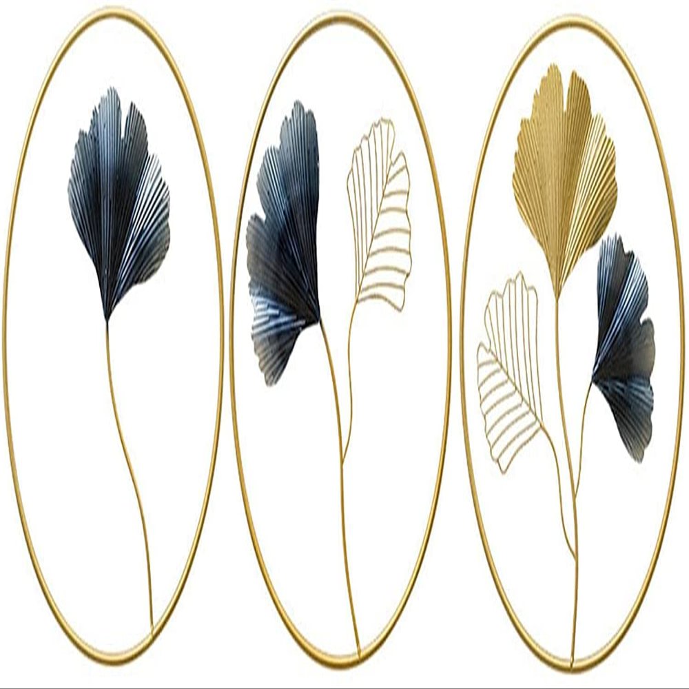 3pcs Leaf Sculpture Leaf Metal Wall Art Wall Hanging Decor for Living Room Home Decor