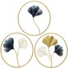 3pcs Leaf Sculpture Leaf Metal Wall Art Wall Hanging Decor for Living Room Home Decor view 3