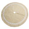 ZHENYANG CAREG 48 Inch Jute Linen Christmas Tree Skirt Base Floor Mat Cover Ornament Compatible with Xmas view 1