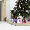 ZHENYANG CAREG 48 Inch Jute Linen Christmas Tree Skirt Base Floor Mat Cover Ornament Compatible with Xmas view 4