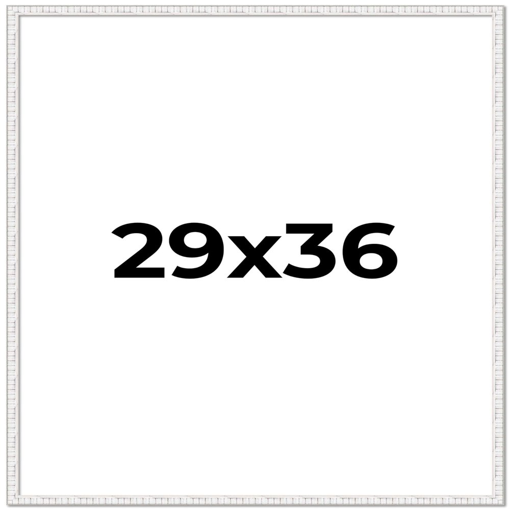 29x36 Frame White Distressed Solid Wood Picture Frame Width 0.75 Inches | Interior Depth 0.5 Inches | Kingsley White Frame Complete with UV Acrylic, Foam Board Backing & Hanging Hardware