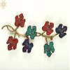 Brass Leaf Design Candle Stand with Inlay Work - Brass - Color 18 Inch view 1