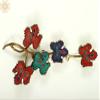 Brass Leaf Design Candle Stand with Inlay Work - Brass - Color 15.5 Inch view 1
