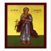 Saint Zenobia icon, Handmade Greek Orthodox icon of St Zinovia, Byzantine Art wall Hanging icon on Wood Plaque, Religious Decor 7x10cm view 2