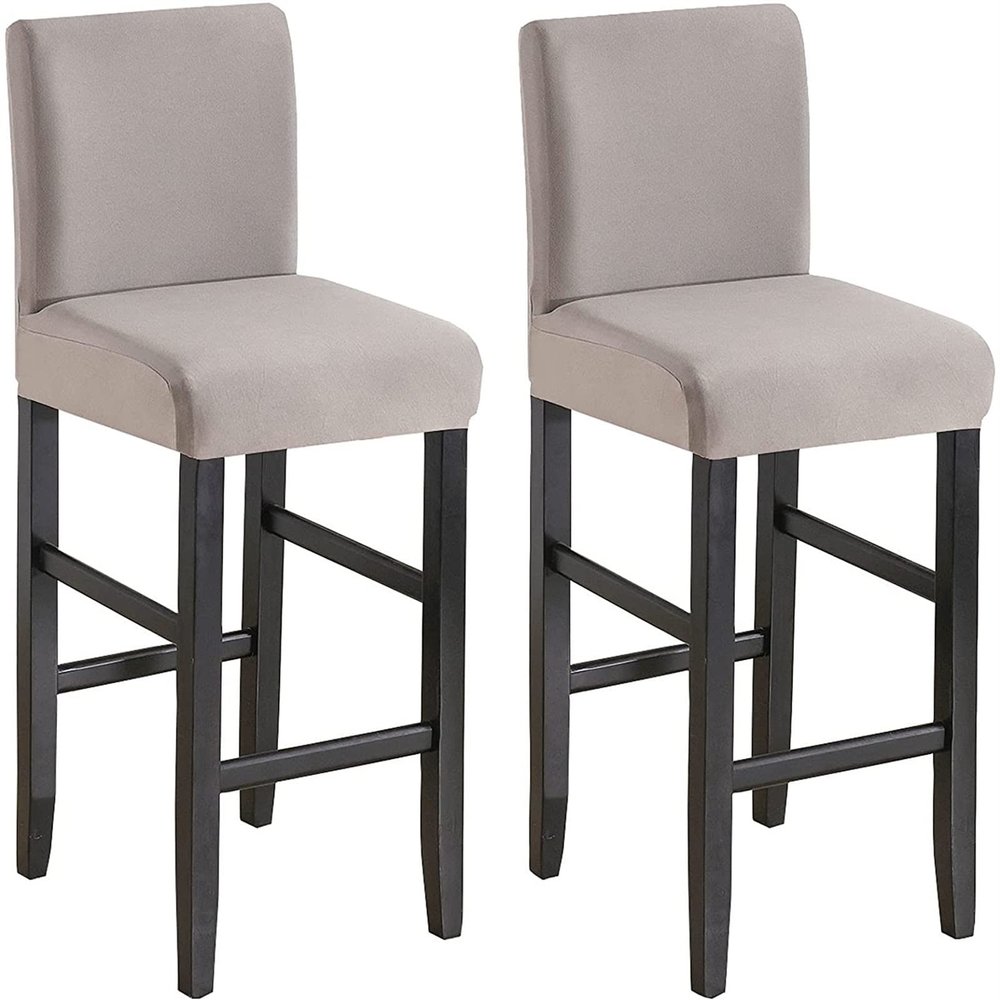 ANMUR Elastic Bar Stool Covers Set of 2/4/6 Soft Barstool Slipcover Stretch Short Back Dining Chair Covers Upholstered Chair Seat Cover for Living Room Kitchen Wedding Party