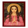 Saint Philomena icon, Handmade Greek Catholic Orthodox icon of St Philomena of Corfu, Byzantine Art wall Hanging, Religious Gift 7x10cm view 2